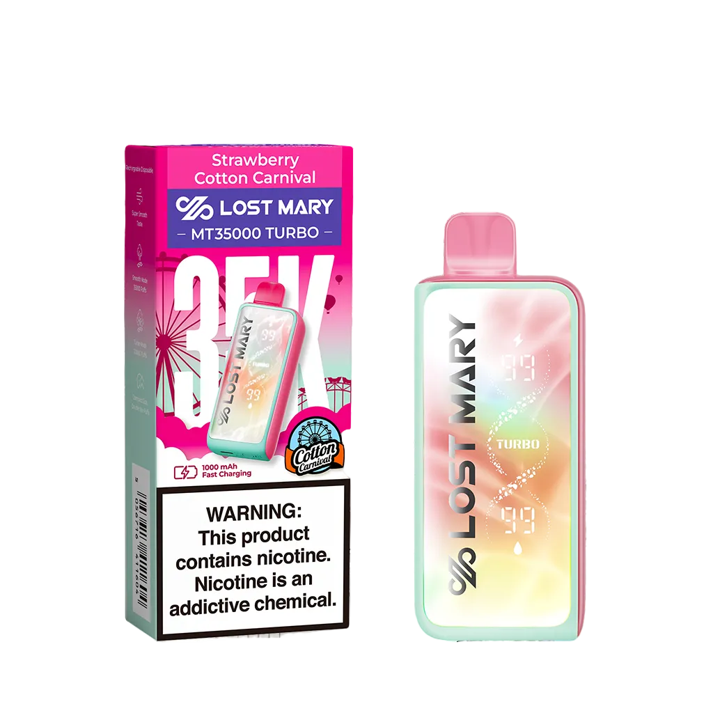 Strawberry Cotton Carnival Disposable Vape - Lost Mary MT35000 Turbo